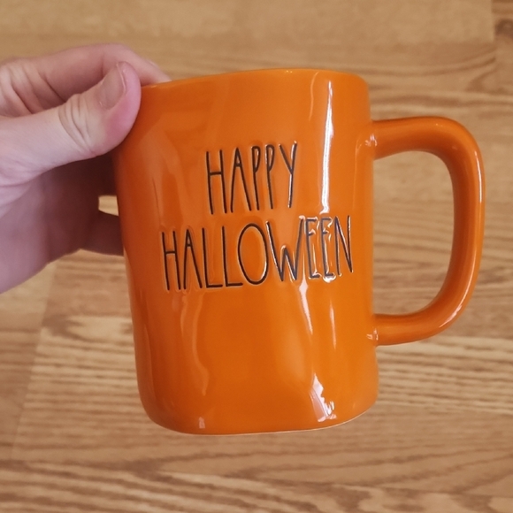EUC Rae Dunn Artisan Orange Halloween Mug With Topper - Picture 2 of 7